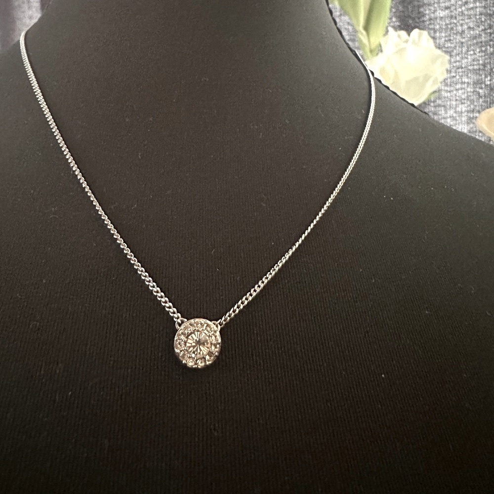 Givency Round Rhinestone Pendant